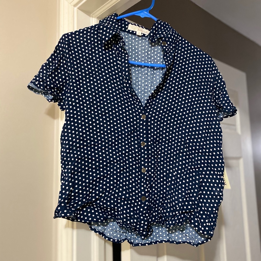 Brand New navy blue short sleeve blouse